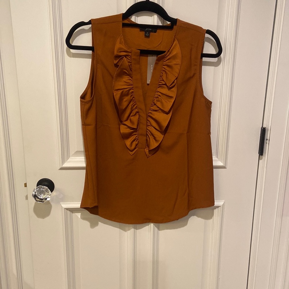J Crew Ruffle Sleeveless Blouse
